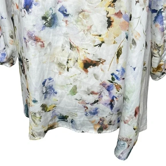 Anthropologie Dolan Floral Long Ruffle Sleeve Blouse Size Medium - Picture 8 of 15